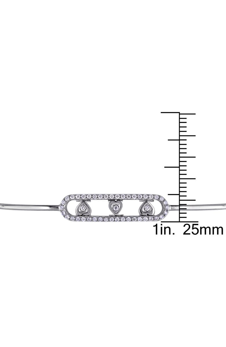 Julianna B. Diamond Heart Accent Bangle 18k White Gold, Alternate, color, 