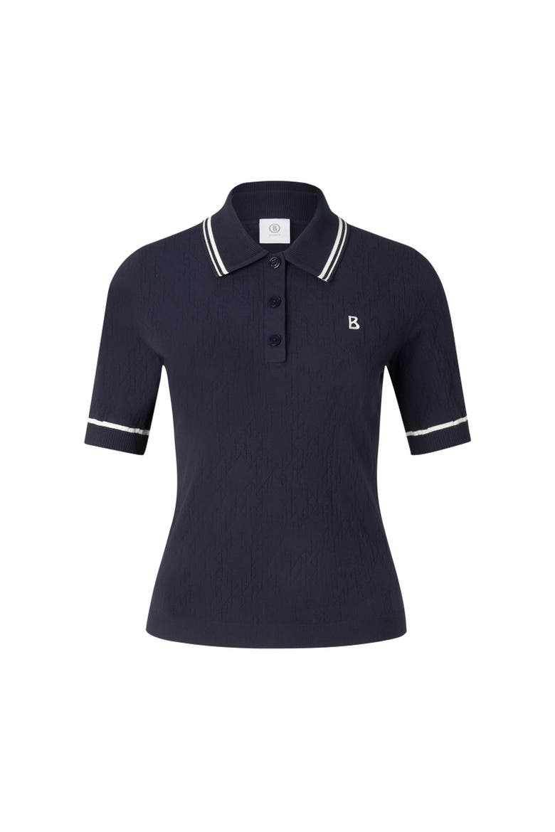 Mandy Knitted Polo Shirt, Main, color, Navy blue