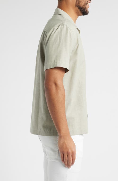 Ag Foster Cotton Blend Camp Shirt In Dried Bay Leaf