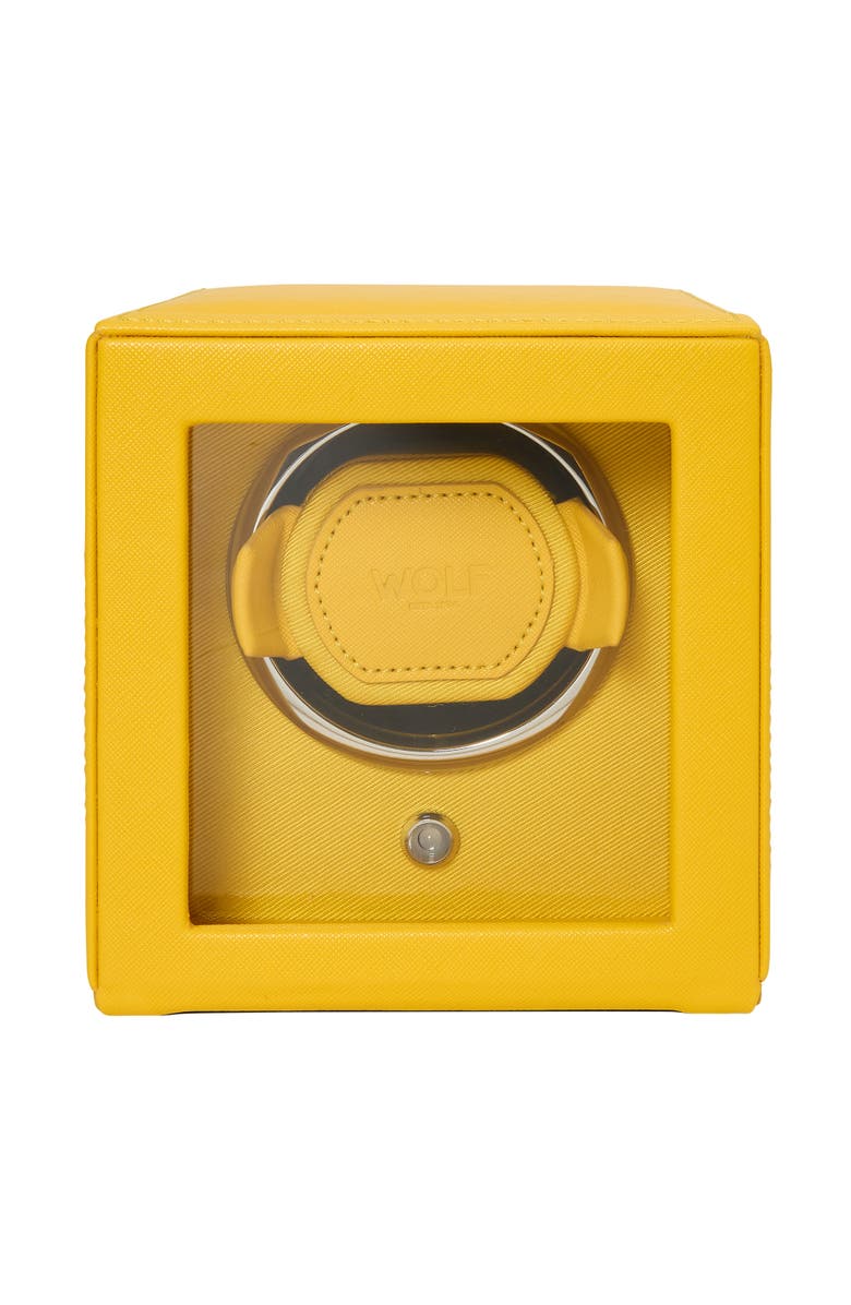 WOLF Cub Single Watch Winder with Cover, Main, color, Yellow