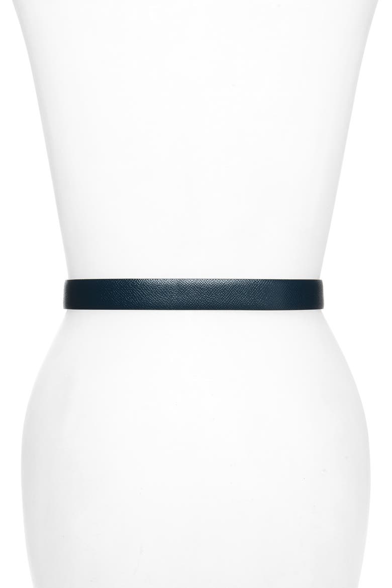 Salvatore Ferragamo Reversible Leather Belt, Alternate, color, MEZCAL TEAL/ NERO