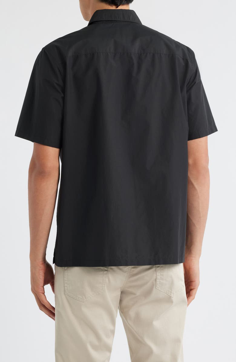 Theory Noll Soft Lawn Short Sleeve Button-Up Shirt, Alternate, color, Black