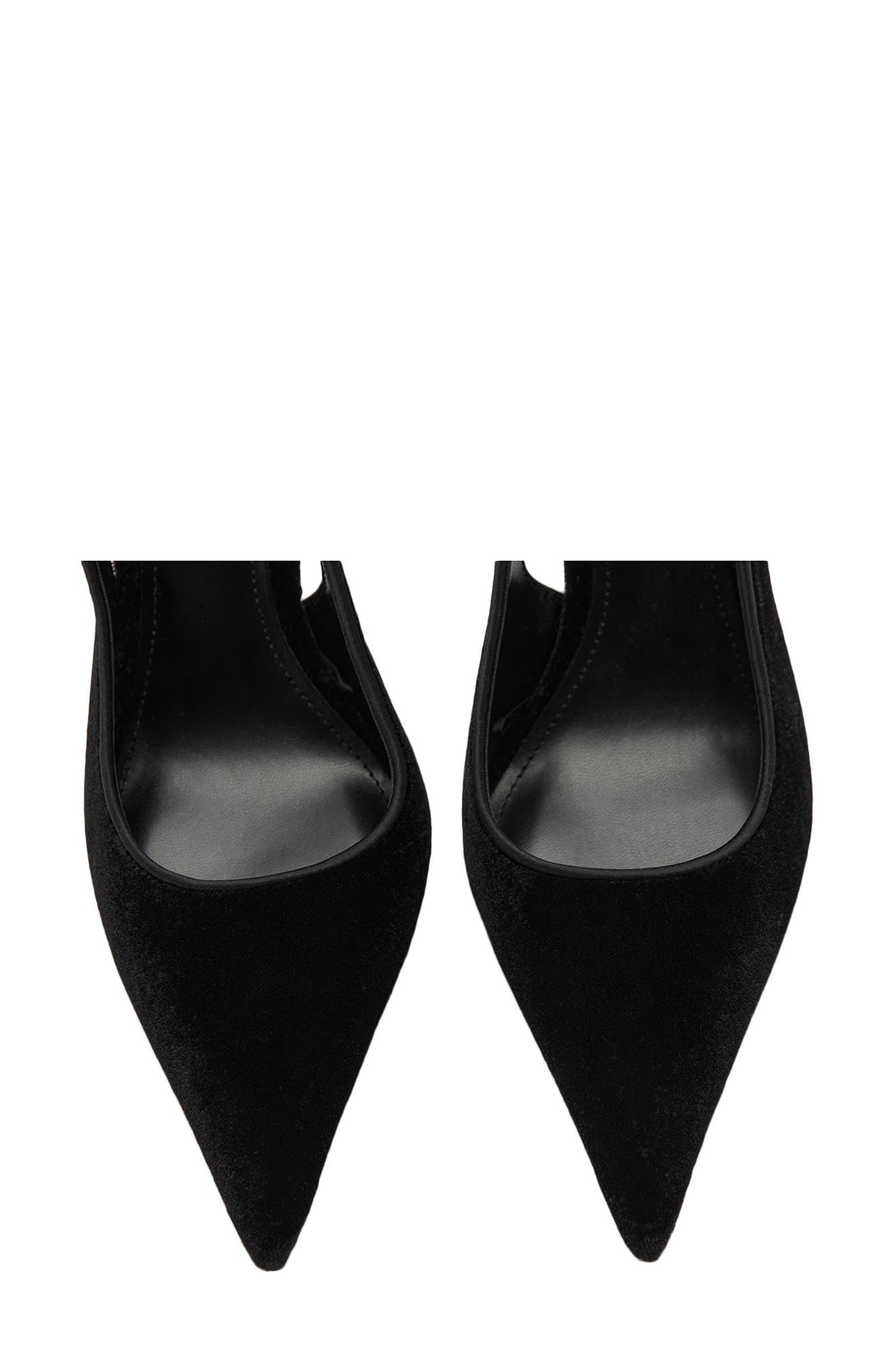 MANGO Velvet Pointed Toe Slingback Pump, Alternate, color, 