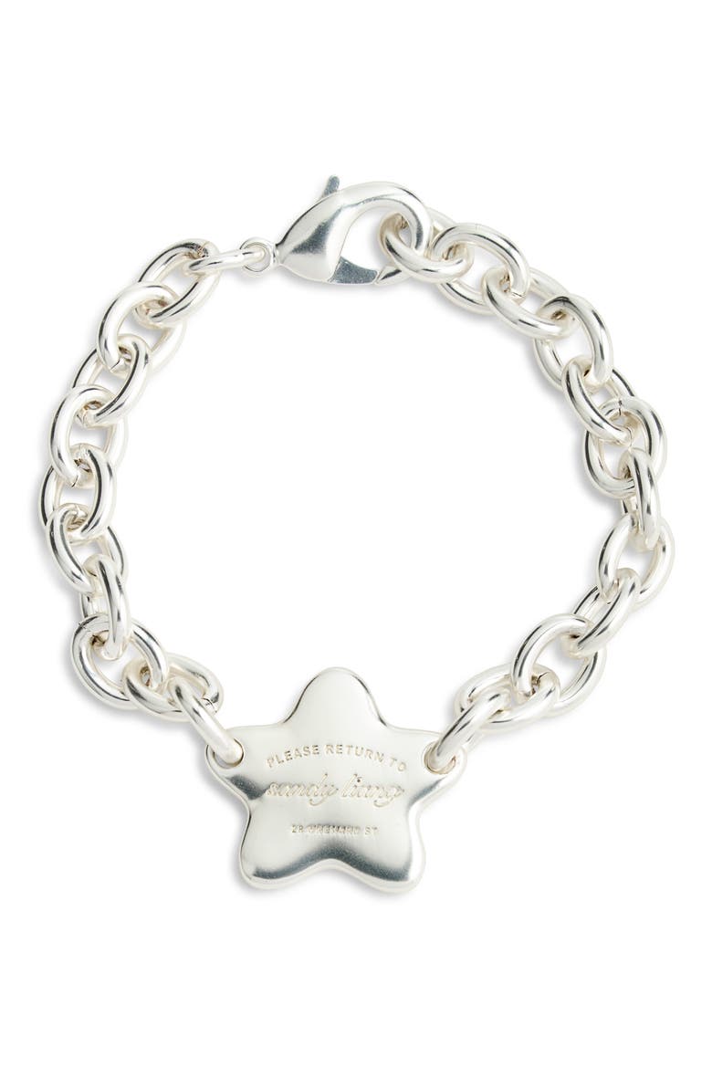 Star Charm Bracelet, Alternate, color, SILVER