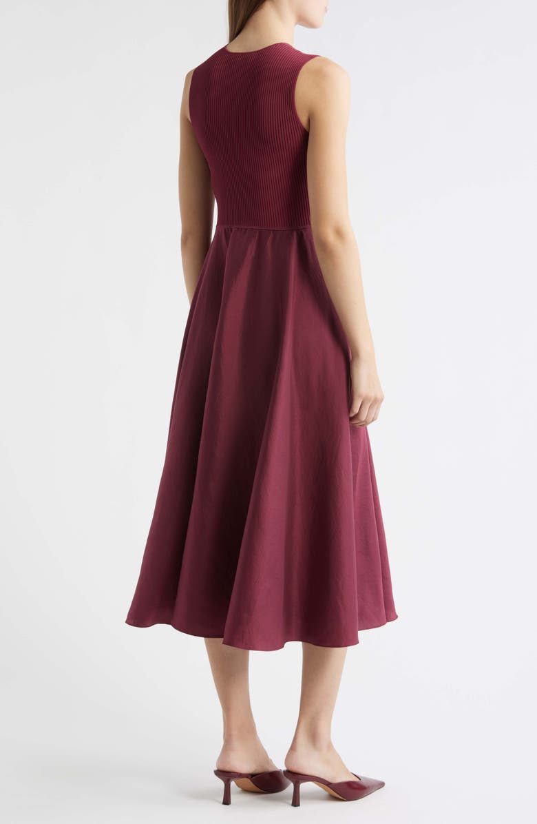 Sleeveless Mixed Media Midi Dress