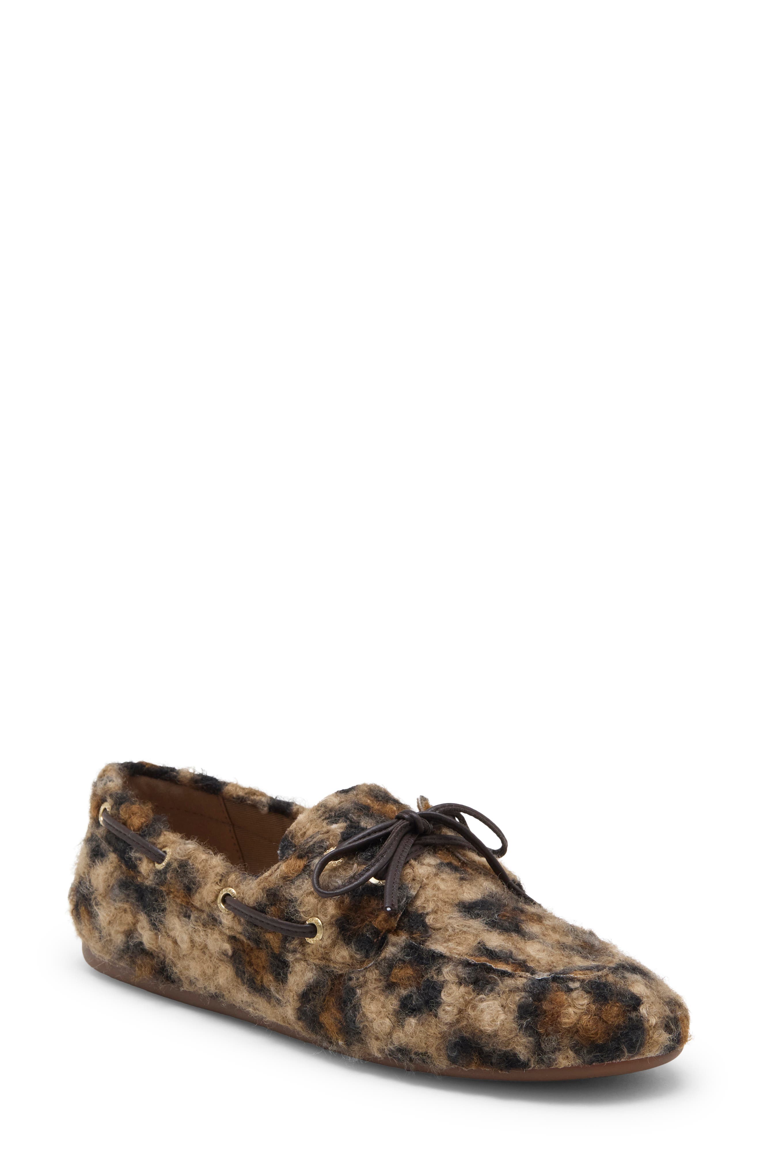 Slimboat Leopard Print Boat Shoe, Main, color, BROWN PRIMARY