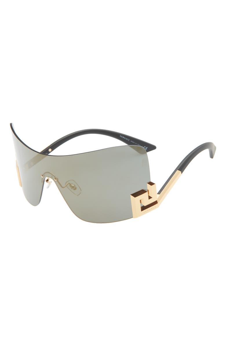 Versace 40mm Irregular Mirror Shield Sunglasses, Alternate, color,