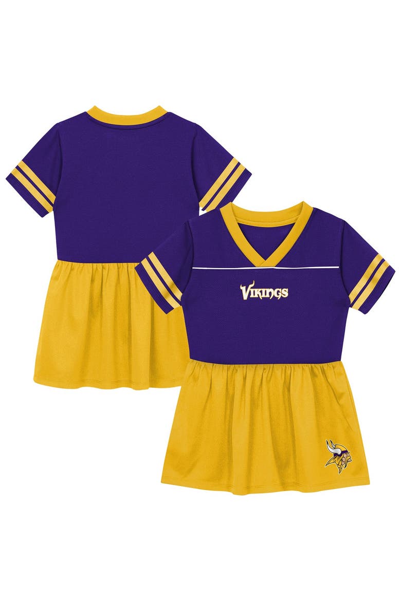 Toddler Outerstuff  Purple Minnesota Vikings Stadium Lights V-Neck Fashion Football Jersey Dress, Main, color, Purple