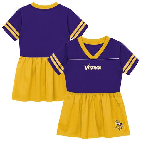 Toddler Outerstuff  Purple Minnesota Vikings Stadium Lights V-Neck Fashion Football Jersey Dress