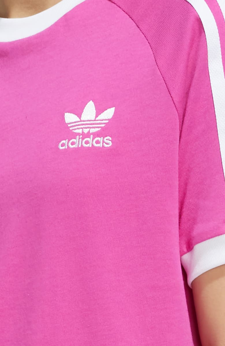 adidas Kids' 3-Stripes Cotton T-Shirt, Alternate, color, Semi Lucid Fuchsia