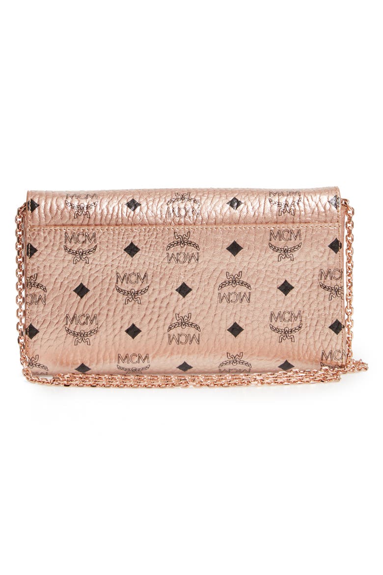 Millie Visetos Canvas Wallet on a Chain, Alternate, color, CHAMPAGNE GOLD