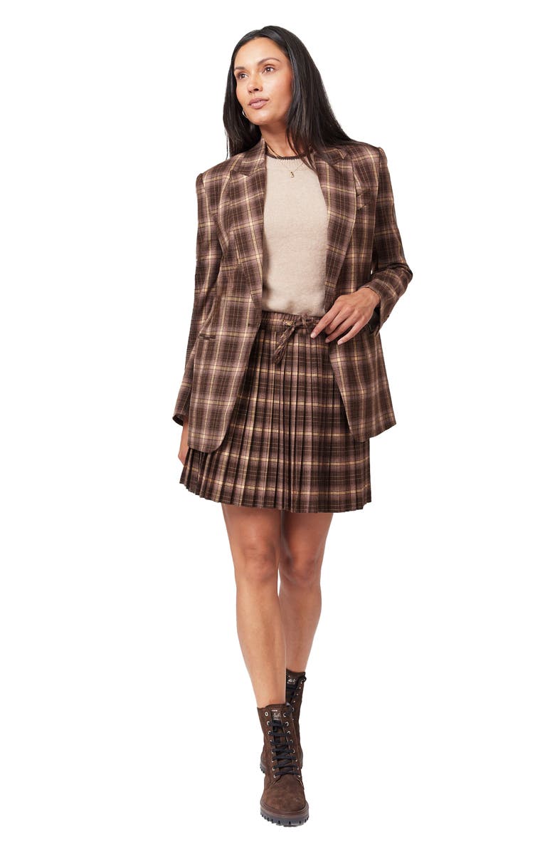 Scotch & Soda Single Breasted Blazer, Alternate, color, Brown/ Burlwood Plai