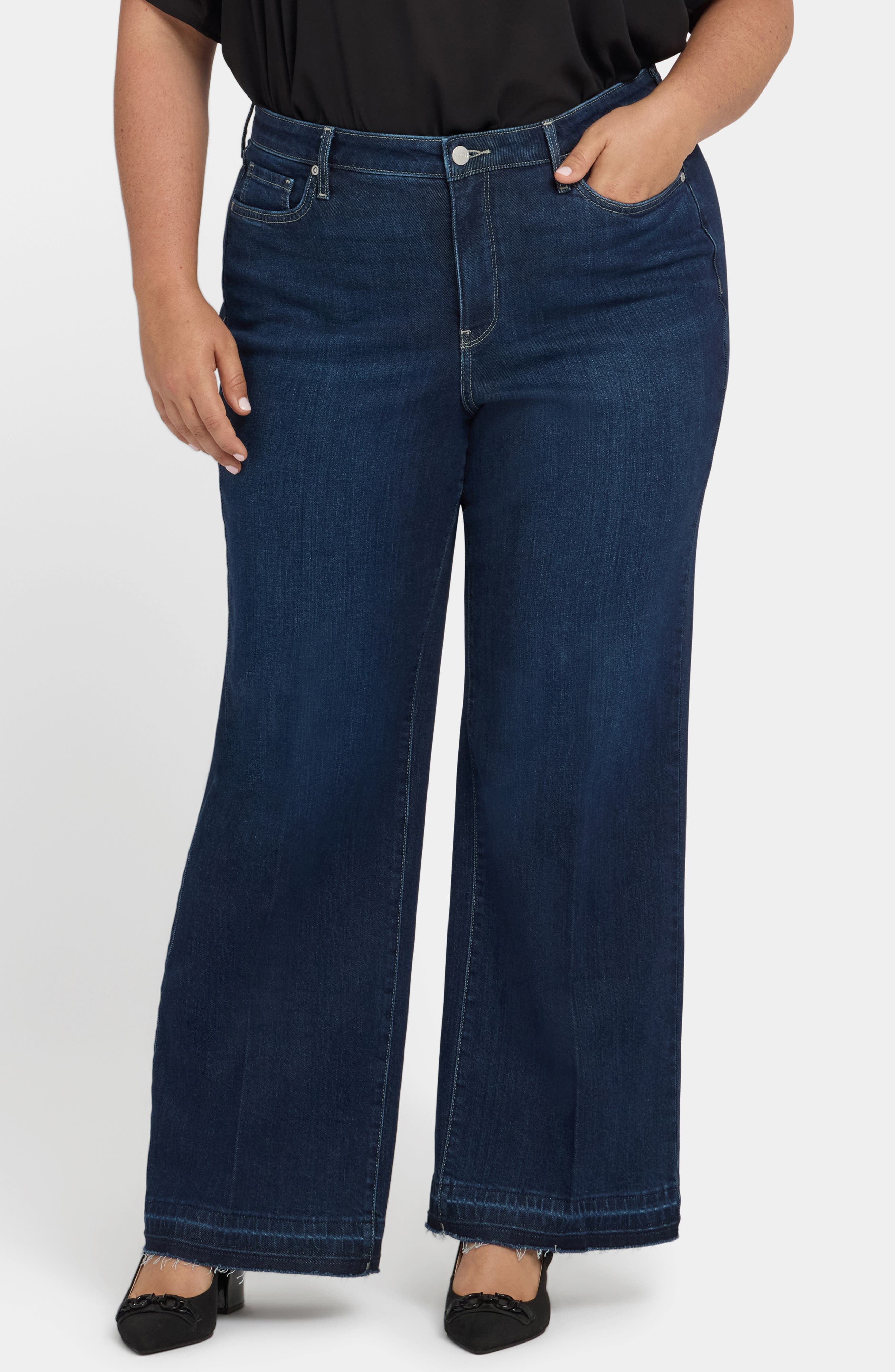 Teresa Release Hem Wide Leg Jeans