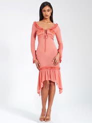 Miss Circle Fiorella Satin Rayon Midi Dress