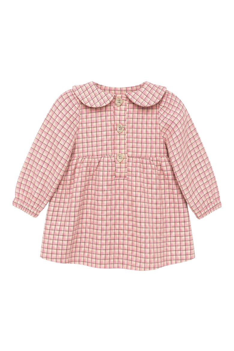 Check Peter Pan Collar Dress, Alternate, color, PINK