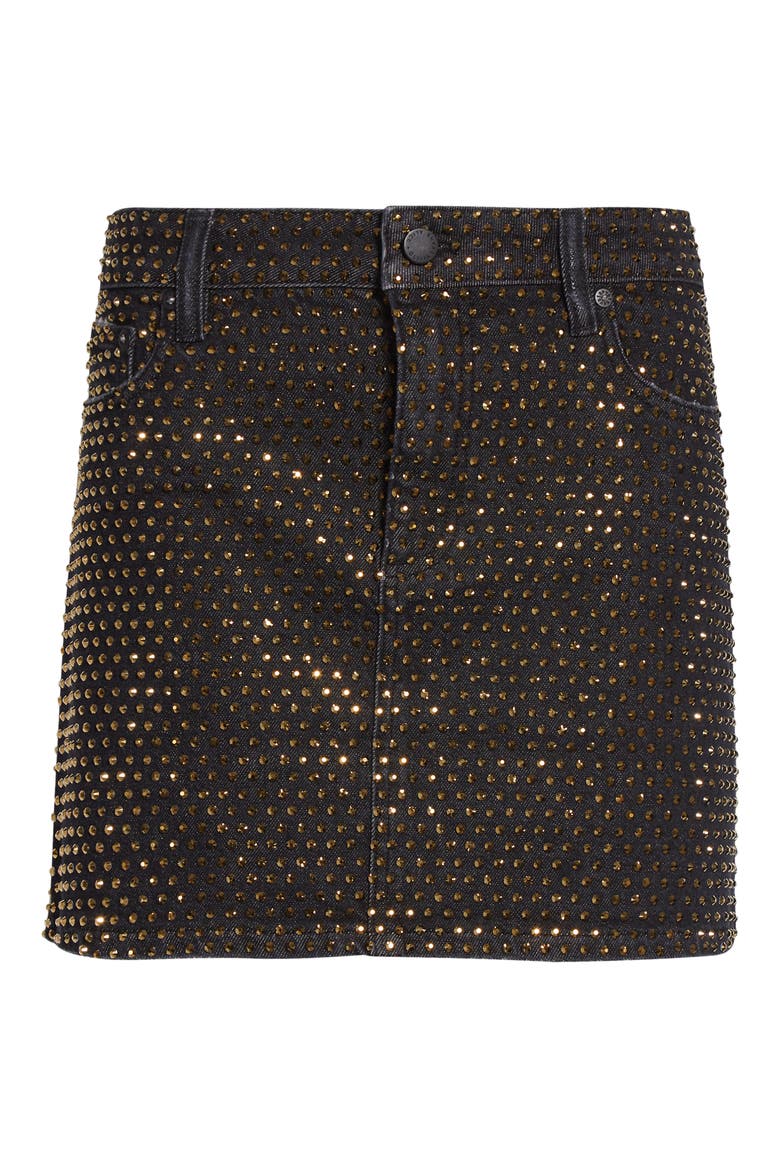 Joss Embellished Denim Miniskirt, Alternate, color, MAYA CHARCOAL BLACK
