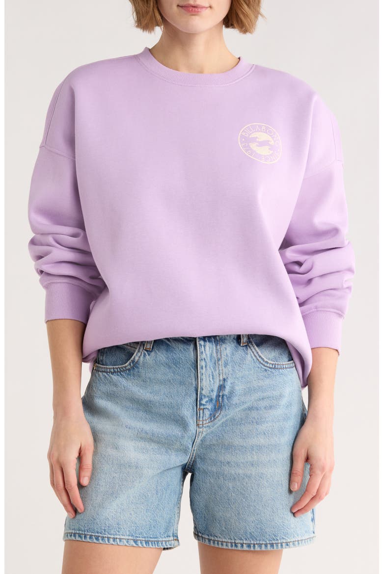 Boyfriend Crewneck Sweatshirt, Main, color, PEACEFUL LILAC