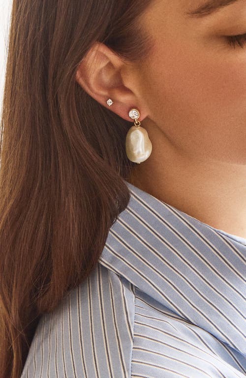 Baublebar Myra Imitation Pearl & Glass Accent Drop Earrings In Pearl
