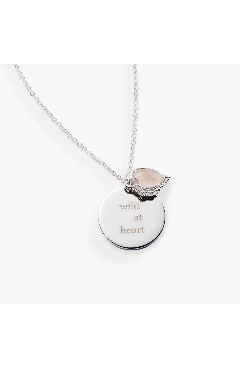 Alex and Ani Wild At Heart Duo Charm Pendant Necklace, Main, color, Silver