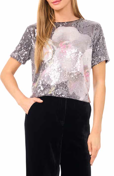 Ted Baker Floral Sequin Top