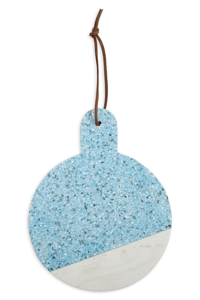 Terrazzo & Marble Round Serving Board, Main, color, BLUE MULTI
