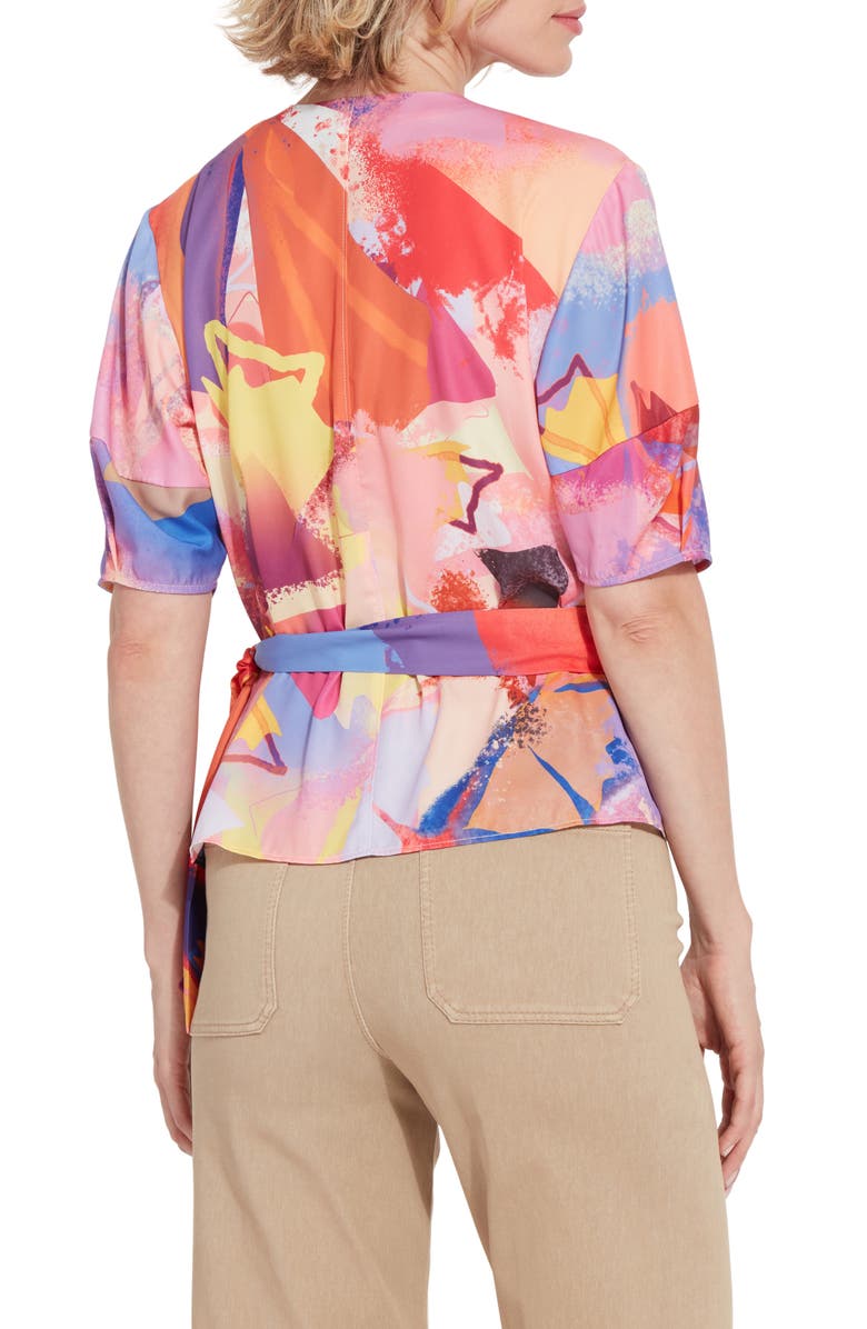 Lysse Juno Front Tie Wrap Top, Alternate, color, Zesty Shades