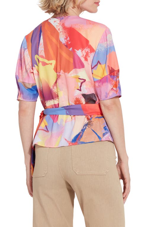 Lyssé Juno Front Tie Wrap Top In Zesty Shades