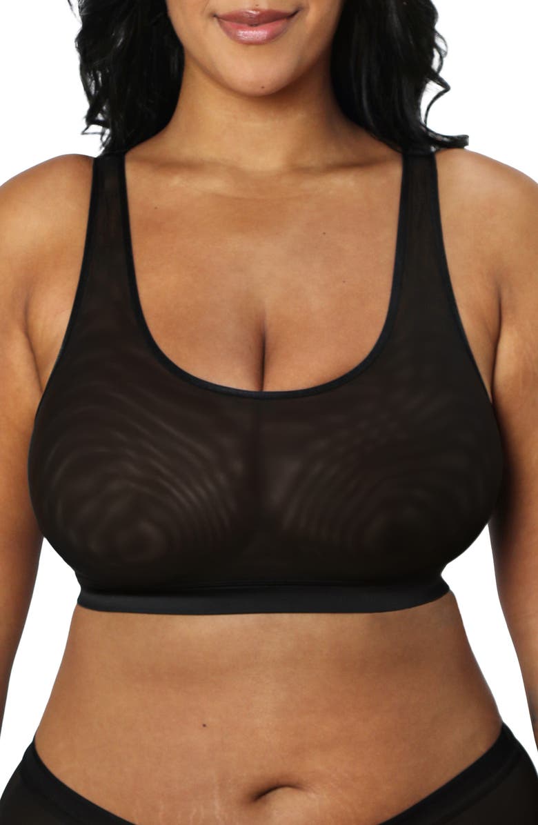 Curvy Couture Sheer Mesh Crop Bralette, Main, color, 