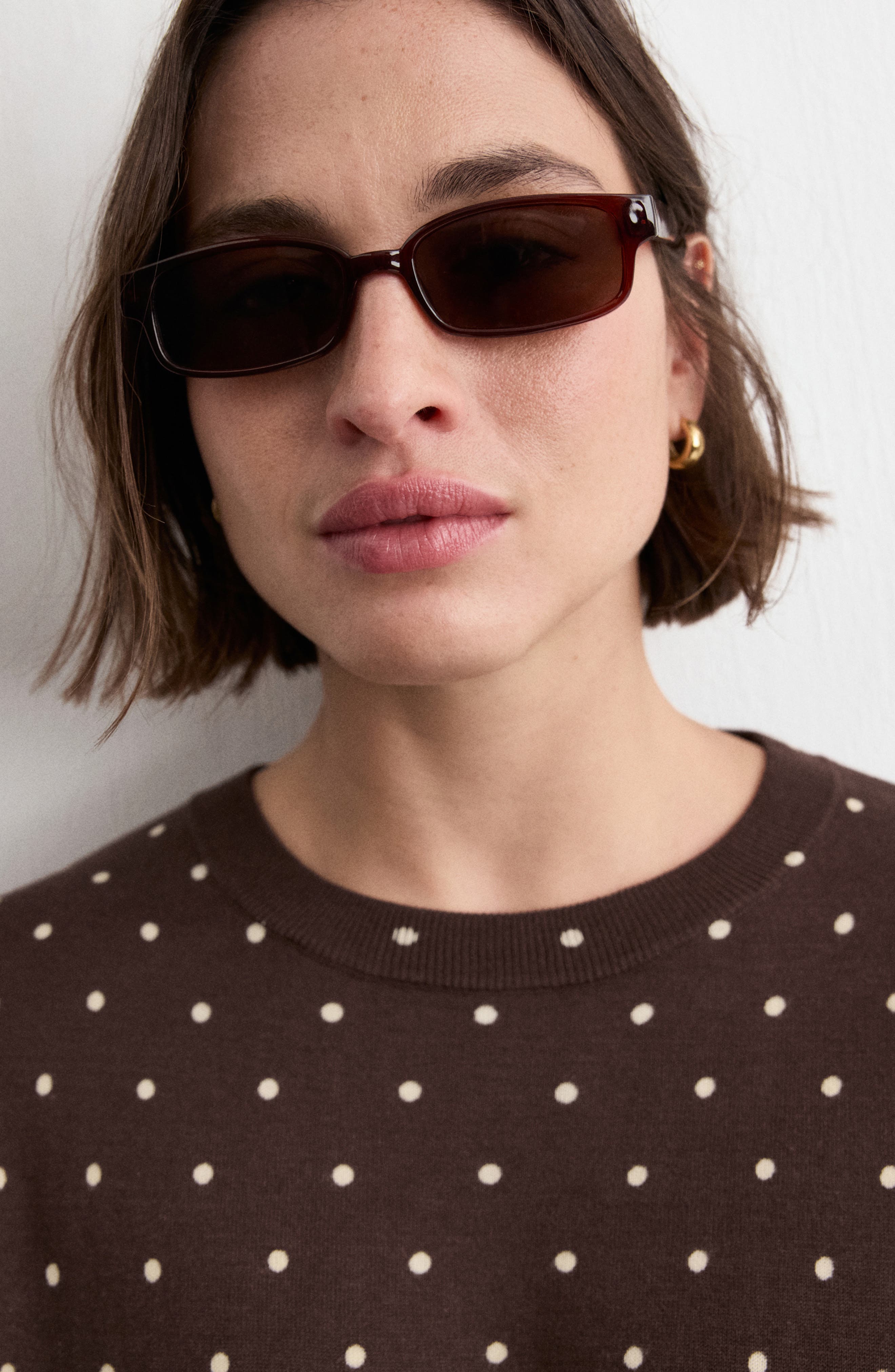 Polka Dot Short Sleeve Sweater - image 4