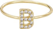 Adornia Pavé CZ Initial Charm Ring