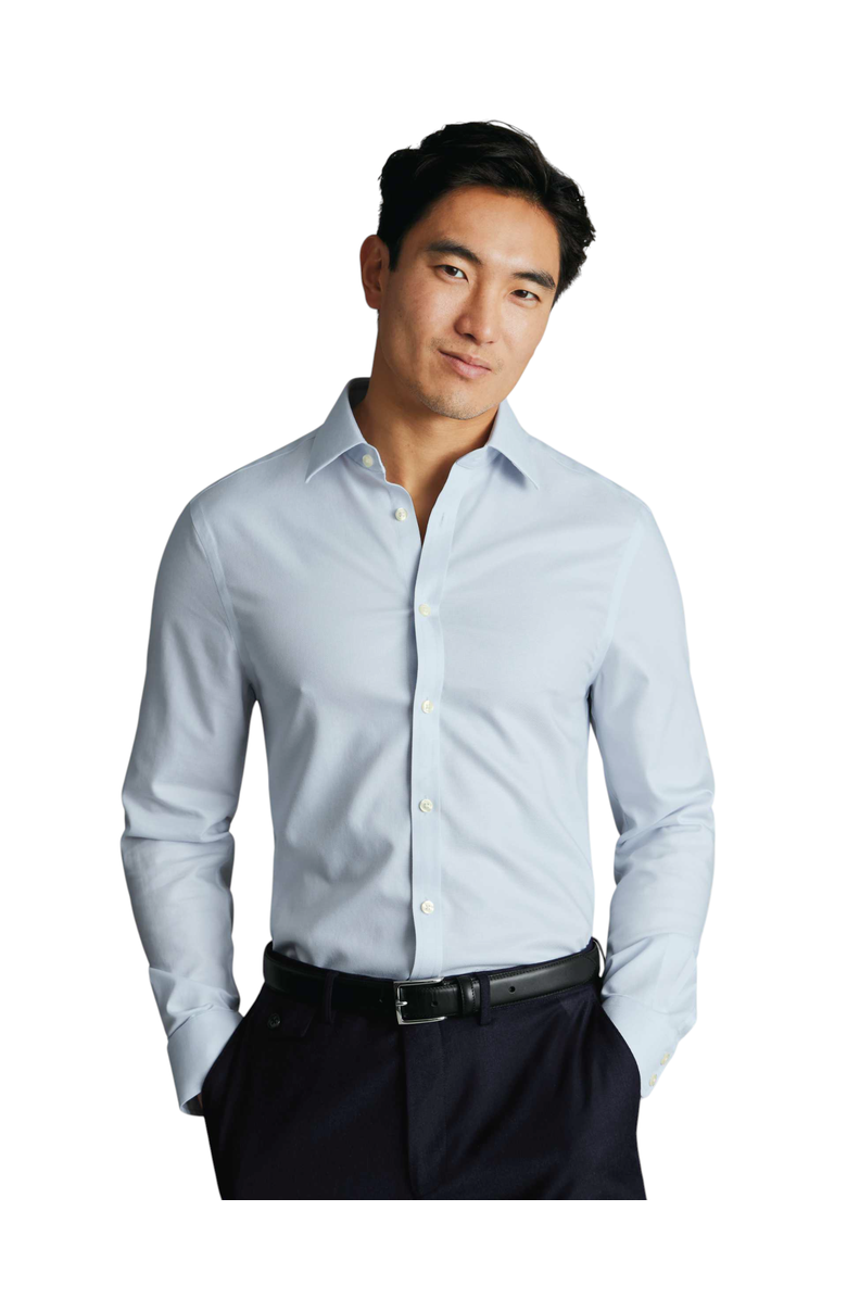 Charles Tyrwhitt Non-Iron Royal Oxford Shirt, Main, color, Ice Blue