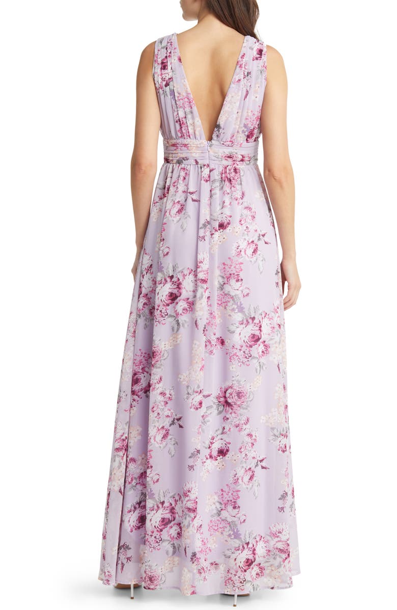 Lulus Garden Meandering Floral Chiffon Gown, Alternate, color,