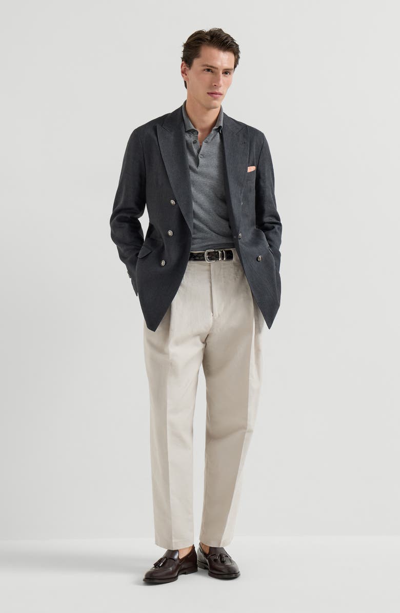 Brunello Cucinelli Polo-style sweater, Alternate, color, Dark Grey