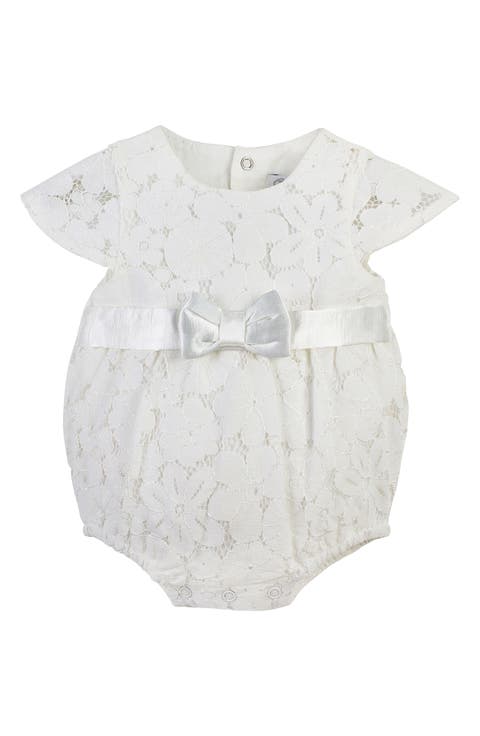 Lace Christening Bubble Bodysuit with Satin Bow (Baby)