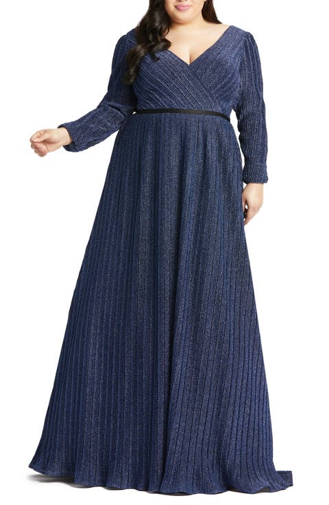 Shimmering V-Neck Evening Gown