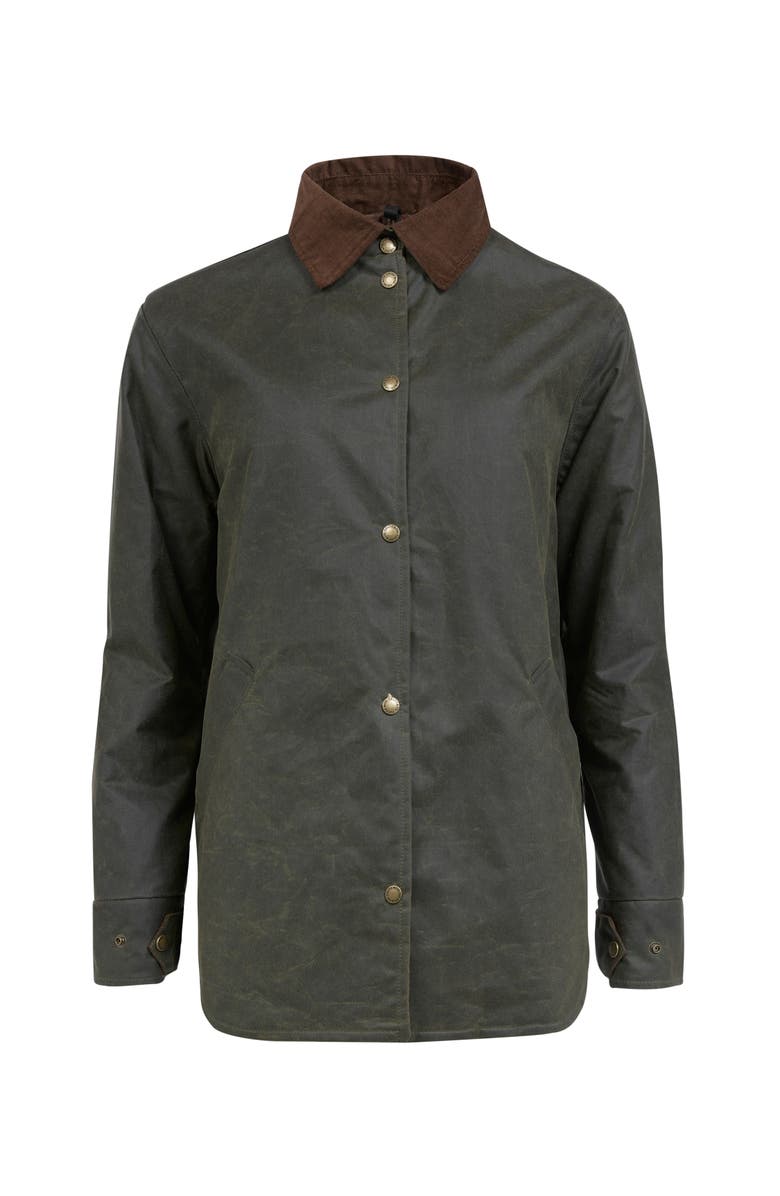 Celtic & Co. Wax Cotton Overshirt, Alternate, color, Olive