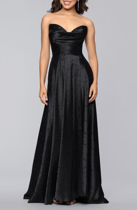 Jaquard Strapless Gown