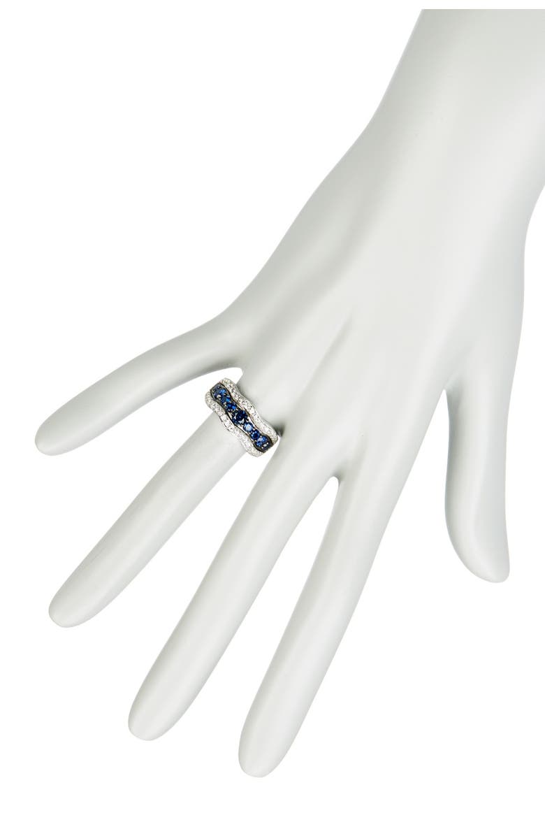 SUZY LEVIAN Sapphire & Diamond Wave Ring, Alternate, color, Blue