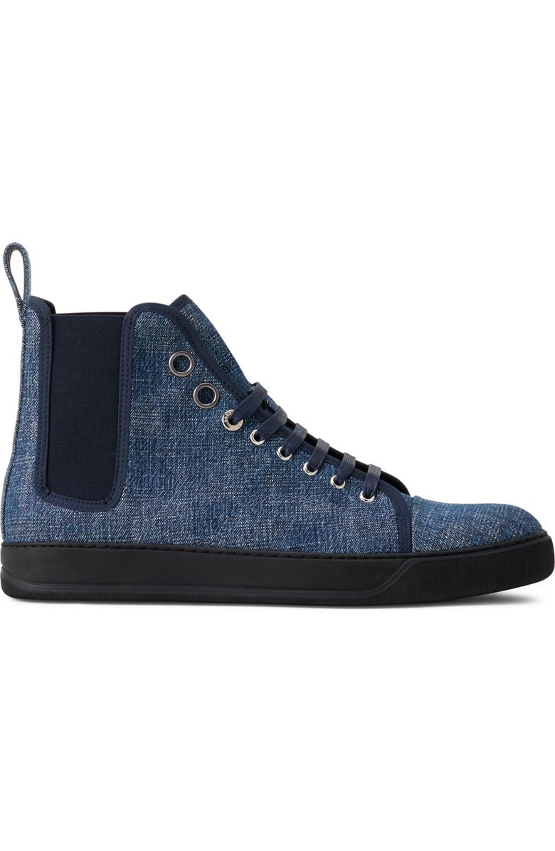 Lanvin Dbb1 High Top Denim Sneakers, Main, color, Blue Denim