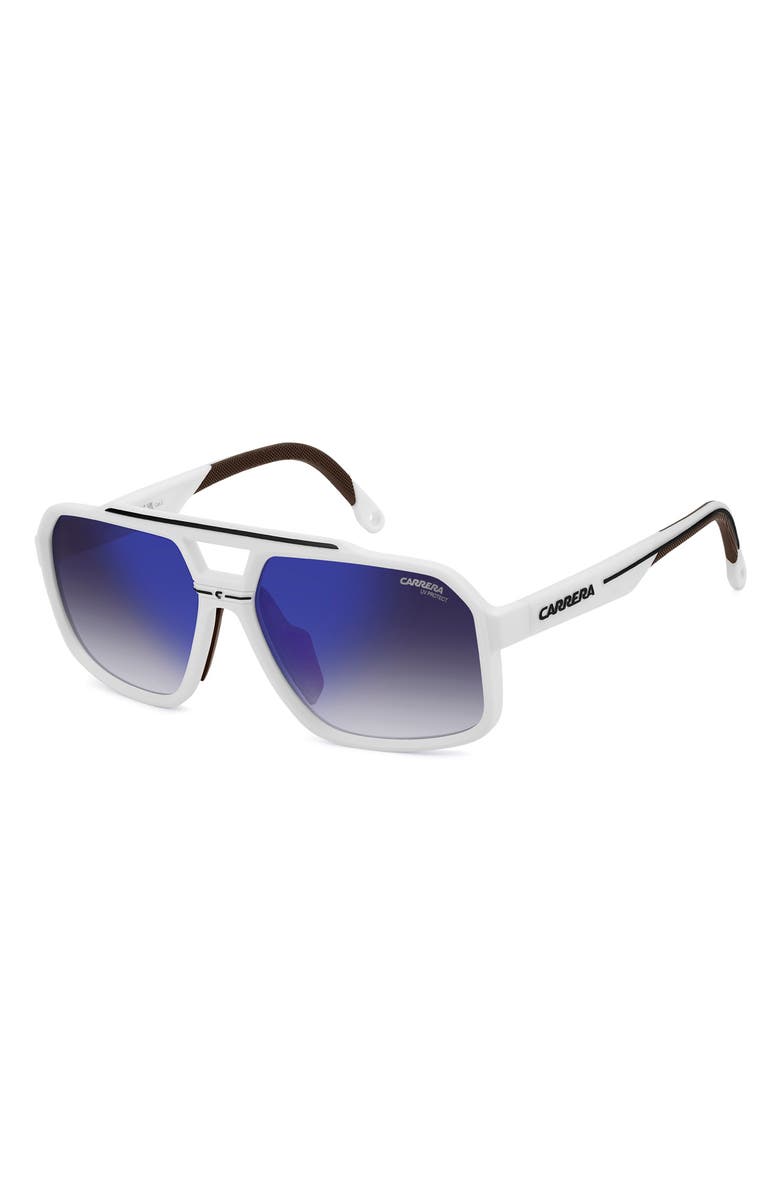 Carrera Eyewear C Sport 61mm Gradient Square Sunglasses, Alternate, color, Matte White/ Grey Sp Sh