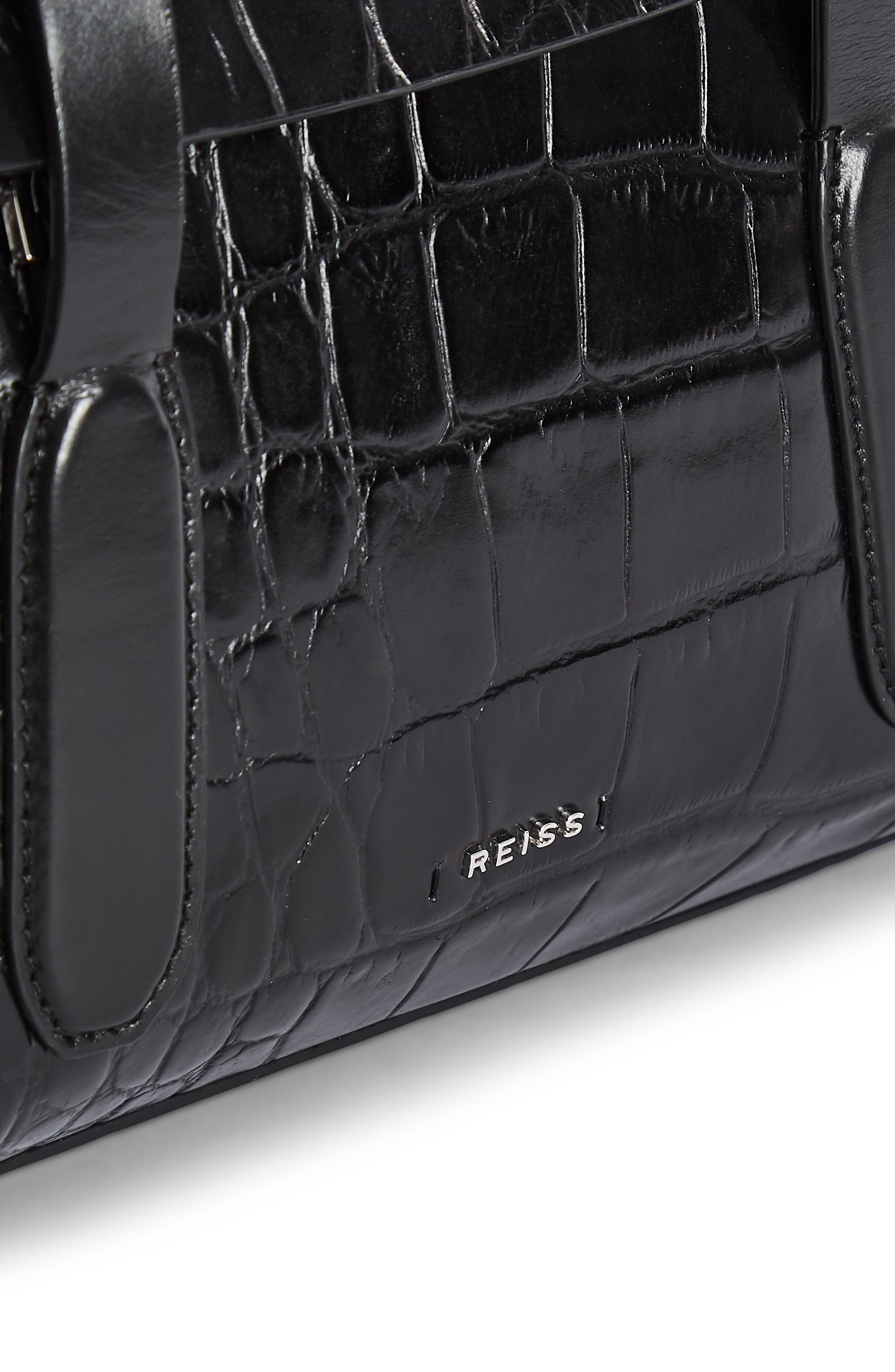 Reiss Sophie Croc Embossed Leather Crossbody Bag, Alternate, color, 