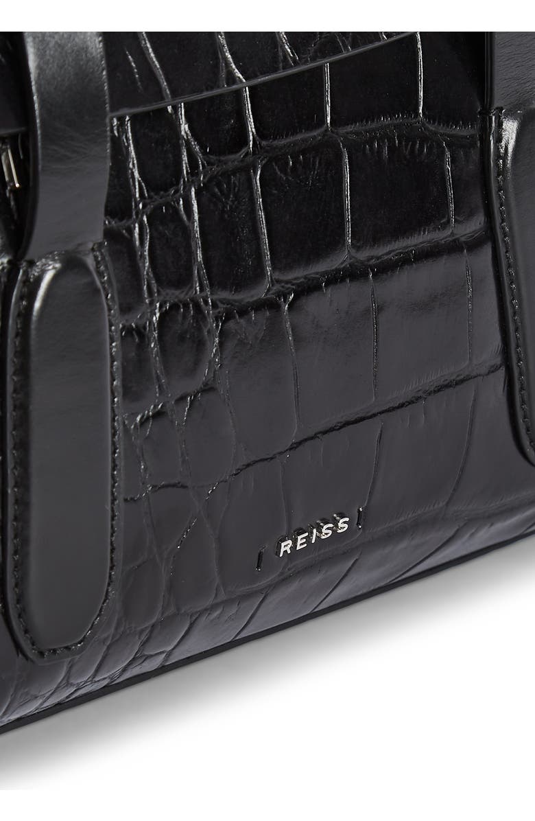 Reiss Sophie Croc Embossed Leather Crossbody Bag, Alternate, color,