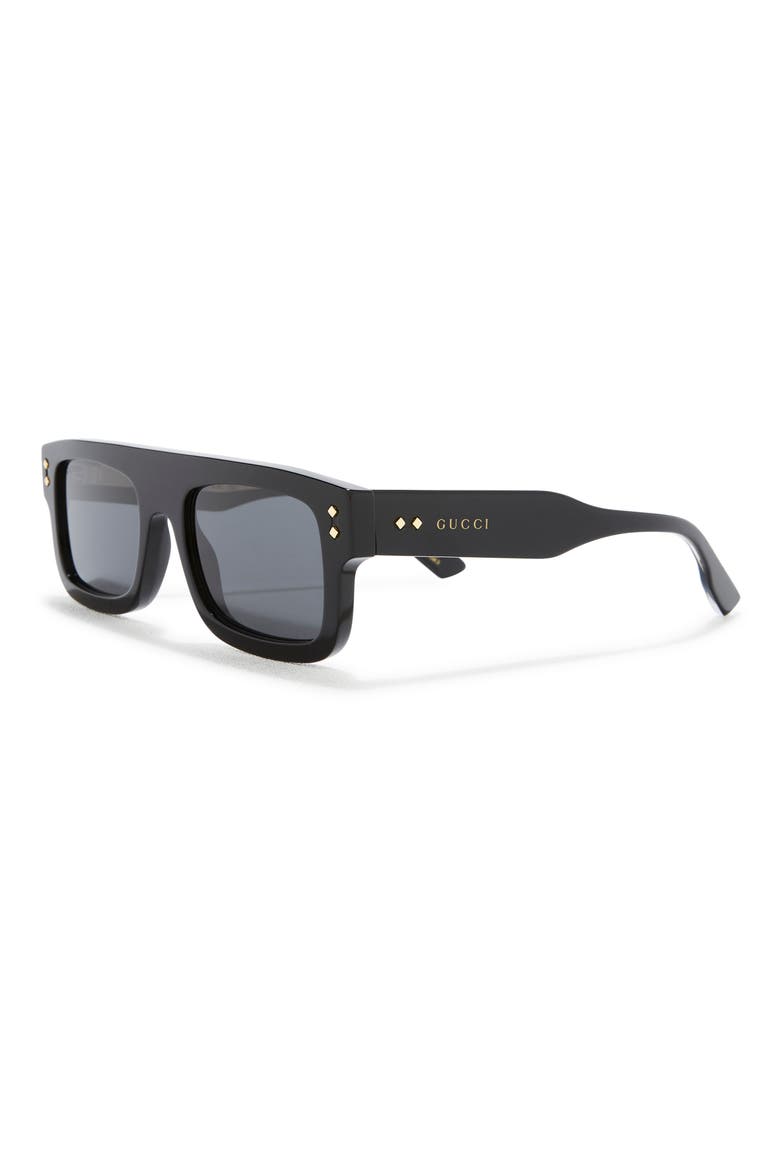 53mm Square Sunglasses, Alternate, color, BLACK BLACK GREY