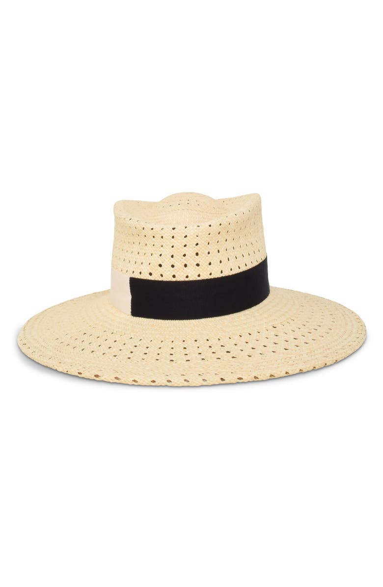 Gigi Burris Millinery Merle Open Weave Straw Sun Hat, Main, color, Natural