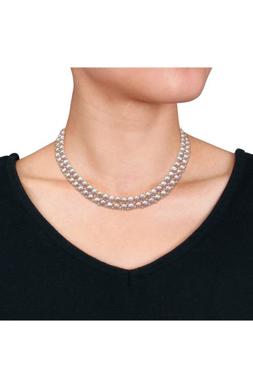 Delmar Pink Cultured Freshwater Pearl Necklace, Bracelet & Stud Earrings Set In Pink
