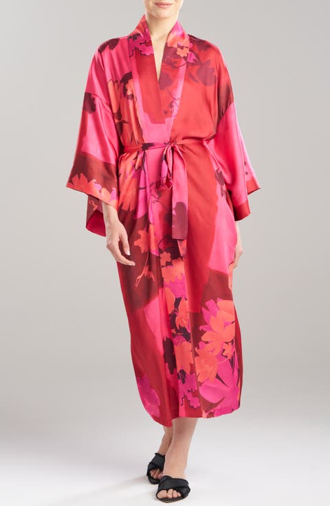 Coromandel Print Satin Robe