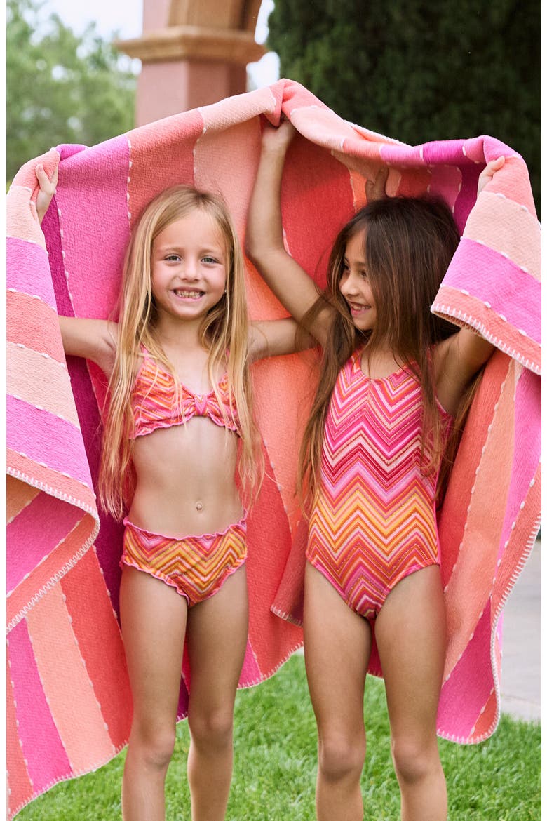 Kids' Lettuce Edge Two-Piece Swimsuit, Alternate, color, CAYENNE