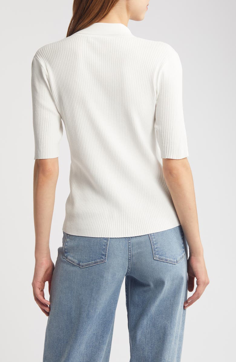FRAME Rib Polo Sweater, Alternate, color, Off White
