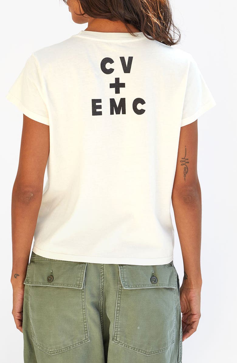 Clare V. Classic Cotton Graphic T-Shirt, Alternate, color, Cream Black/Poppy Je T'aime