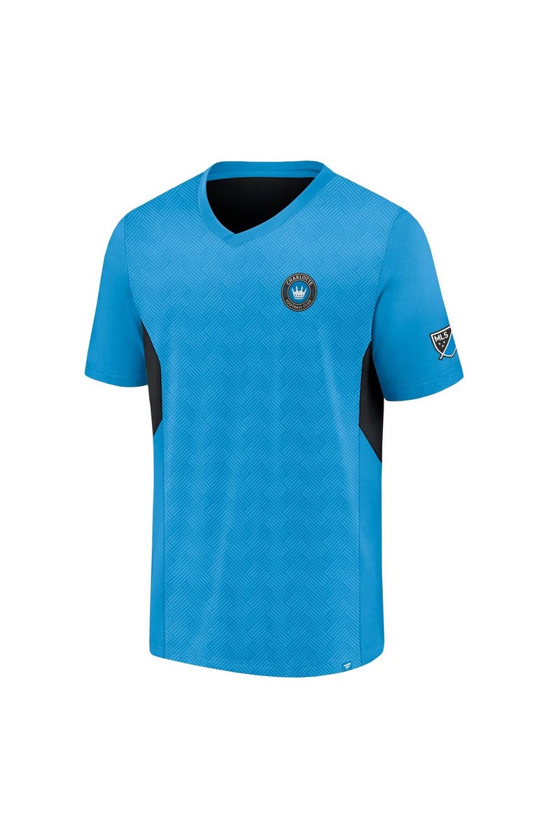 FANATICS Men's Fanatics Branded Blue Charlotte FC Extended Play V-Neck T-Shirt, Alternate, color, 